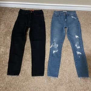 2pc Bundle Women’s 25” 26” Pacsun Distressed & Wax Distressed High Waist Jeans